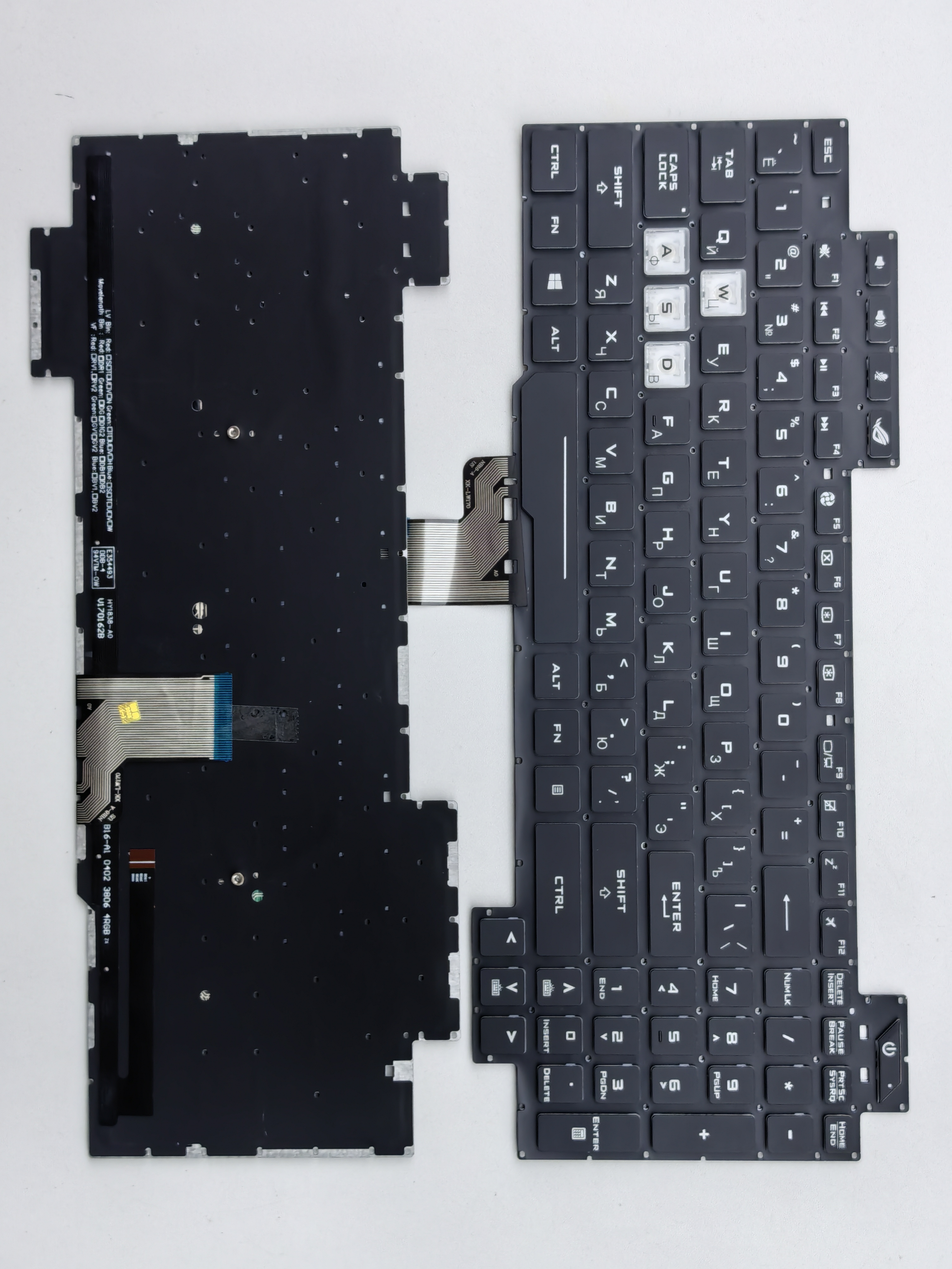 Picture of New Replacement Laptop Keyboard For ASUS GL504 colorful backlight BLACK Backlit,White Side (OEM) RU Layout